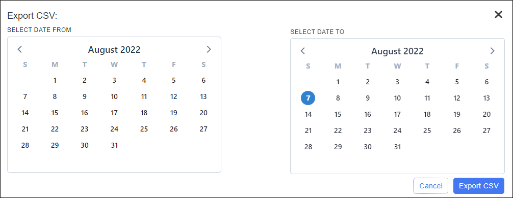 Export CSV Window