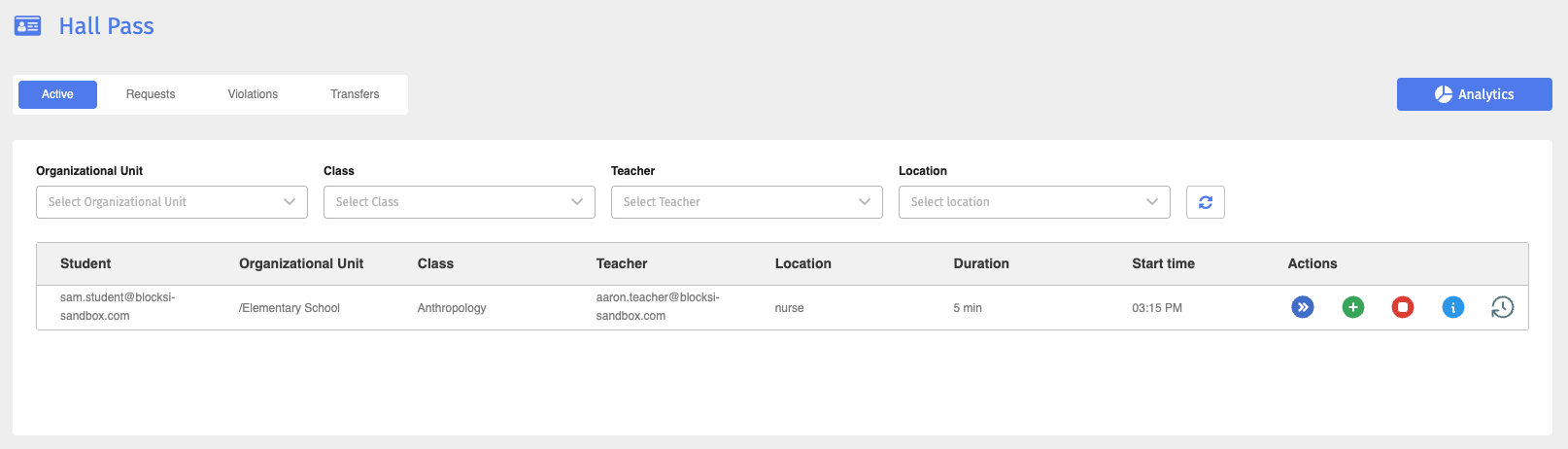 Hall Pass Active Tab