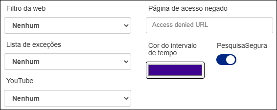 Seção de período de tempo