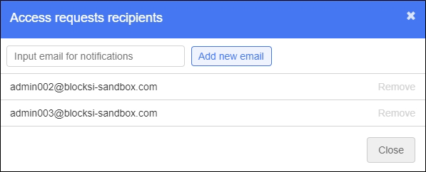 Access Requests Recipients