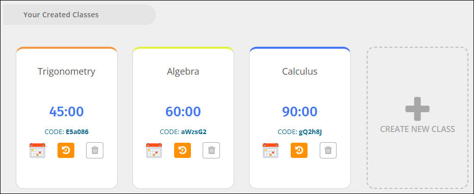 Your Created Classes Section