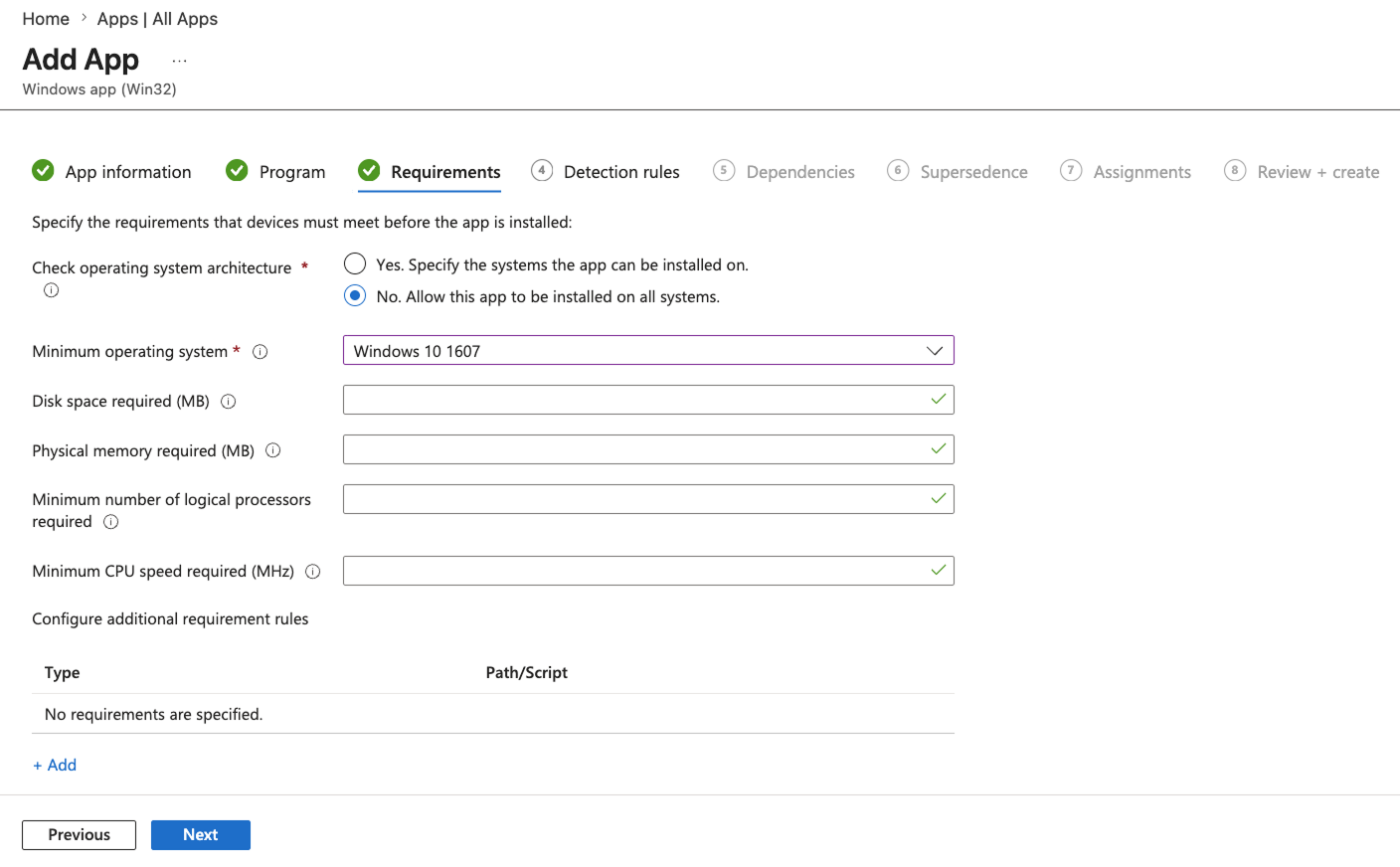 Guia Requisitos - Adicionar aplicativo