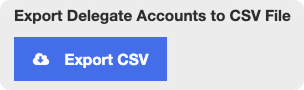 Seção Exportar contas de delegado para arquivo CSV