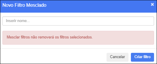 Janela Novo filtro mesclado