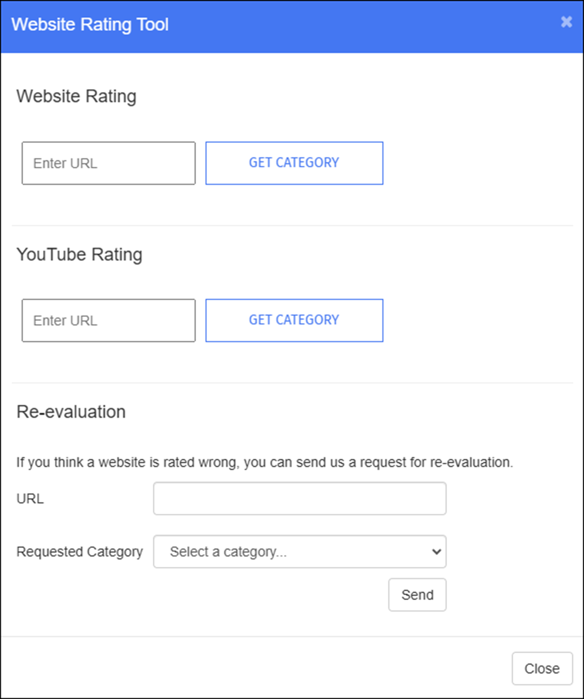 Admin Website Rating Tool