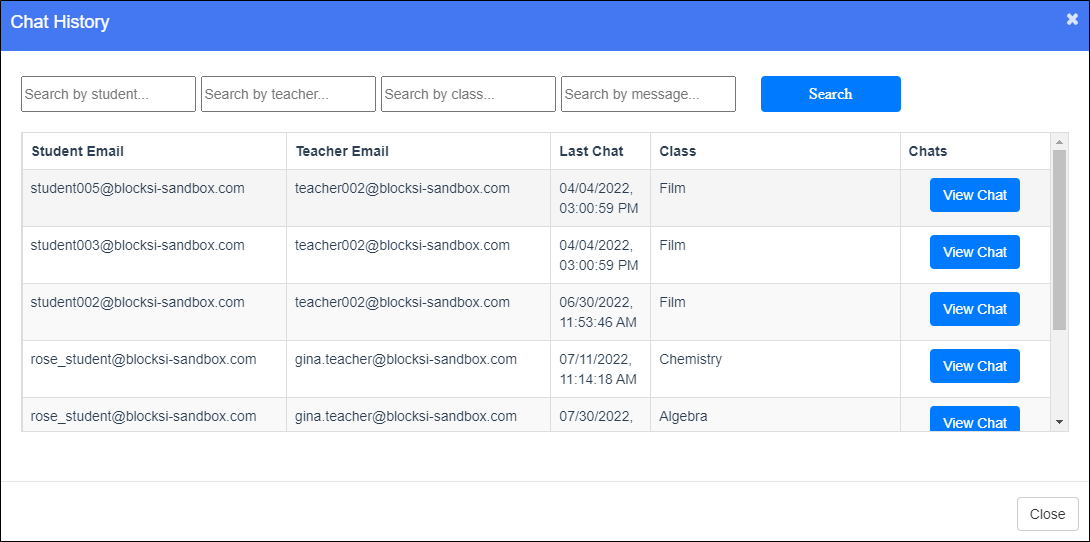 Chat History Window