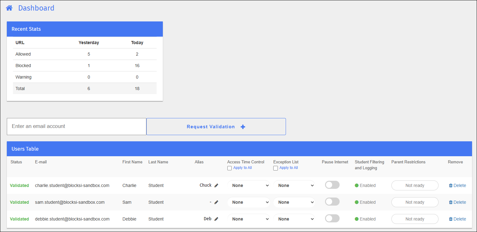 Parent Dashboard