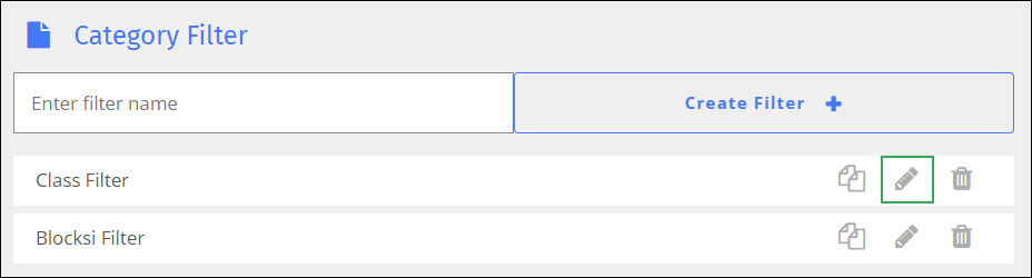 YouTube Category Filter Screen - Edit Icon