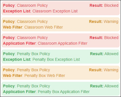 Policy Checker Results for Policy