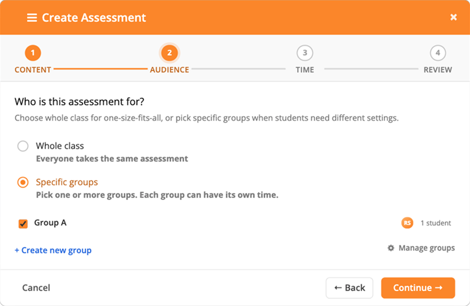Selecting Audience Tab
