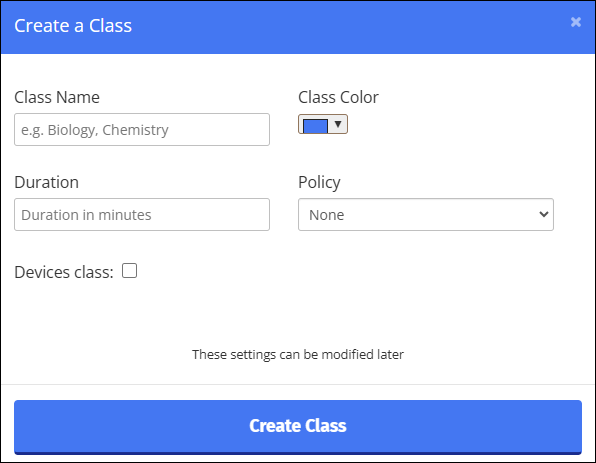 Create a Class Window