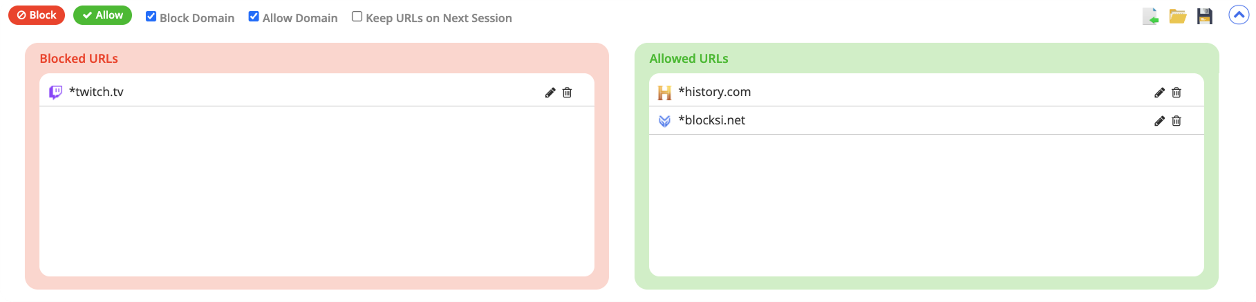 Example of a Block/Allow List