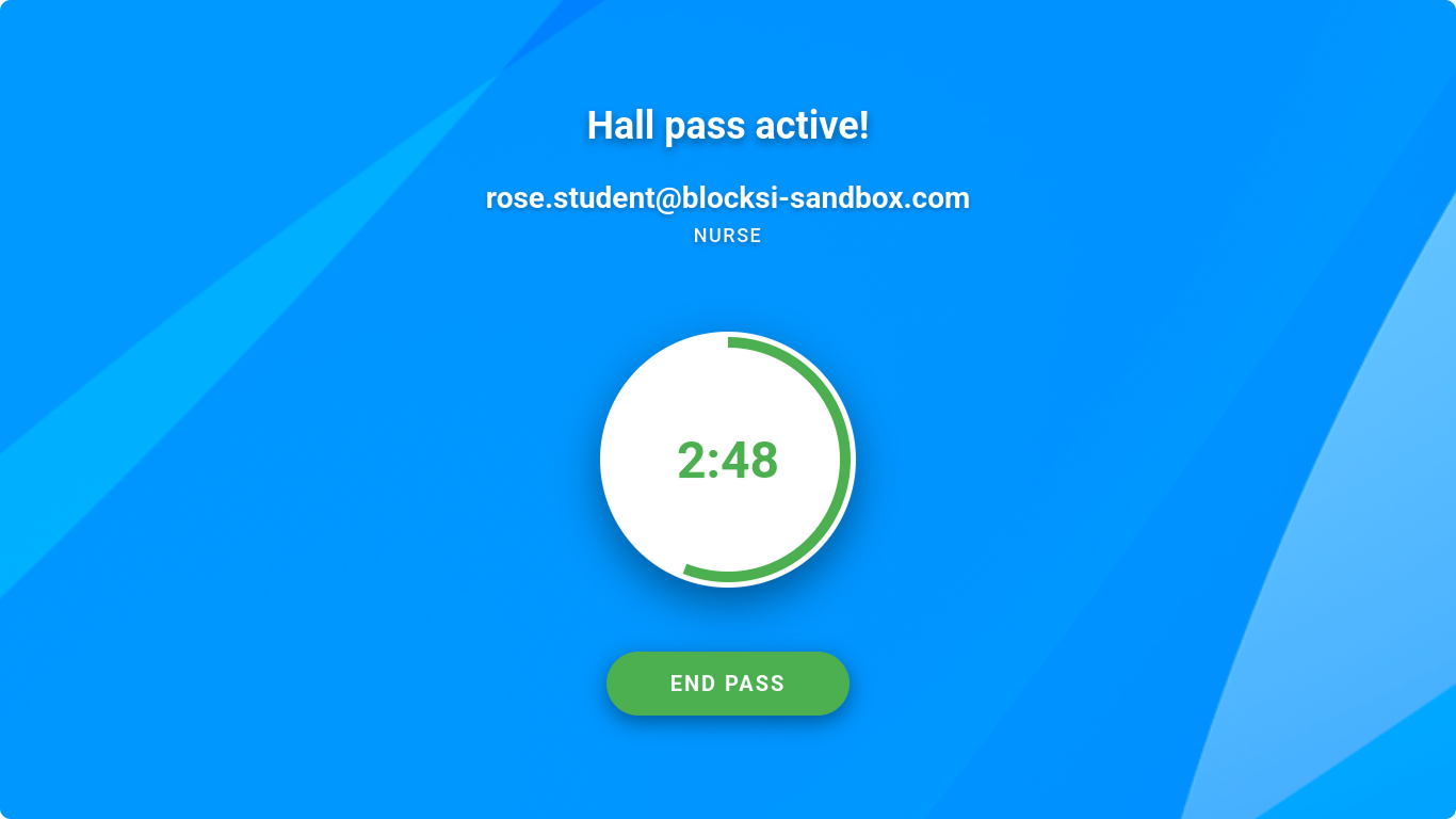 Active Hall Pass on a Student's Device