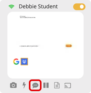 Chat Bubble under Student Tile