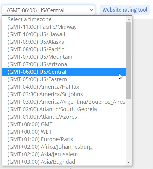 Change Timezone Window