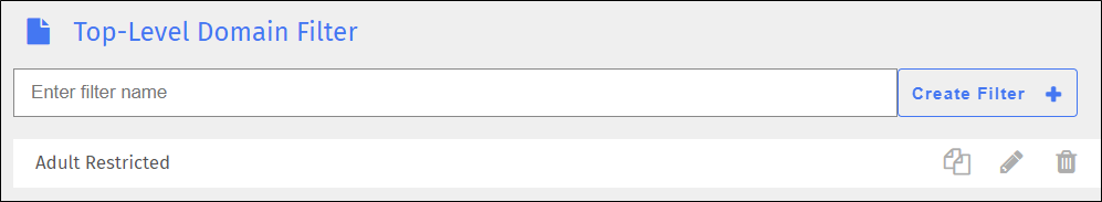 Top-Level Domain Filter Screen Top-Level Domain Filter Screen