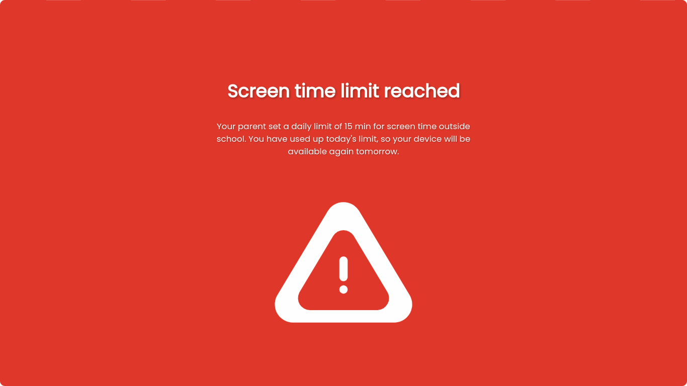 Screen Time Limit Reached Screen