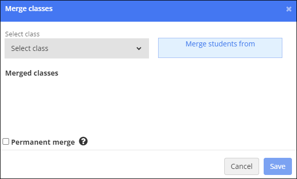 Merge Classes Window