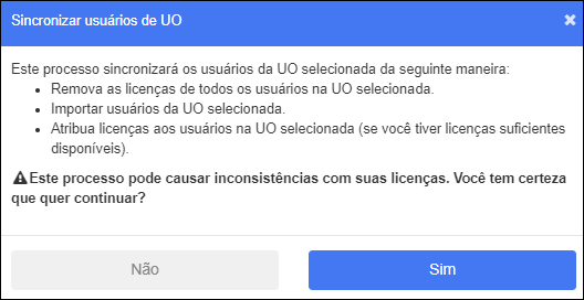 Sync Users From OU Window Prompt Sincronizar usuários a partir do prompt da janela OU