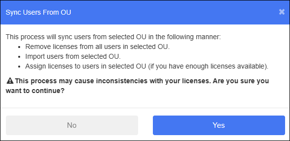 Sync Users From OU Window Prompt