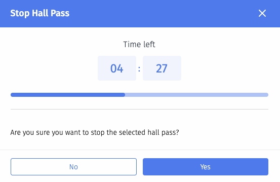 Janela do Stop Hall Pass