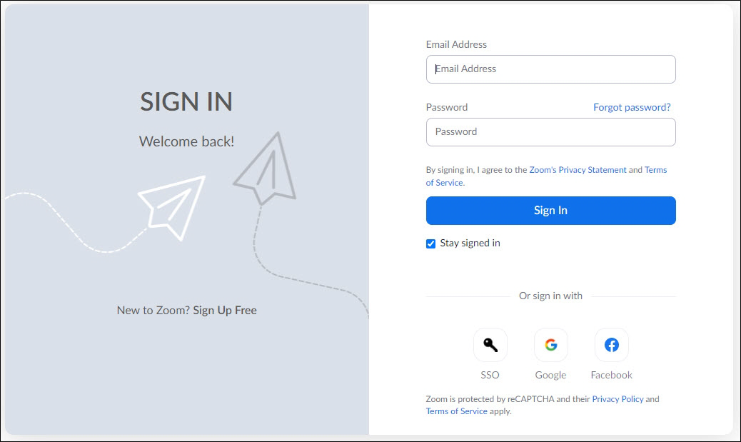 Zoom App Marketplace Sign In Page