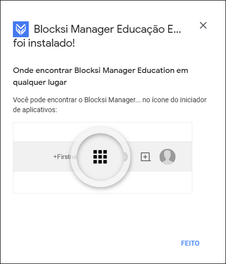 Prompt de instalação do aplicativo Blocksi