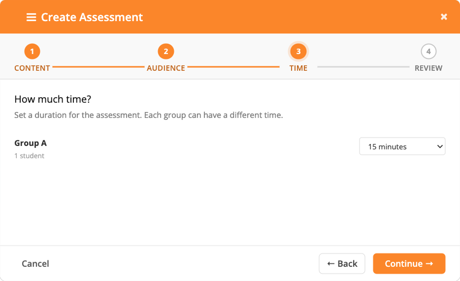 Selecting Assessment Duration