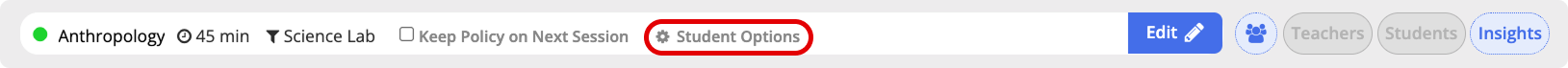 Class Header - Student Options