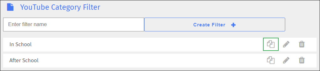 YouTube Category Filter Screen - Duplicate Icon YouTube Category Filter Screen - Duplicate Icon