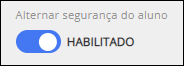 Áreas de preocupação Tela Alternar Seção