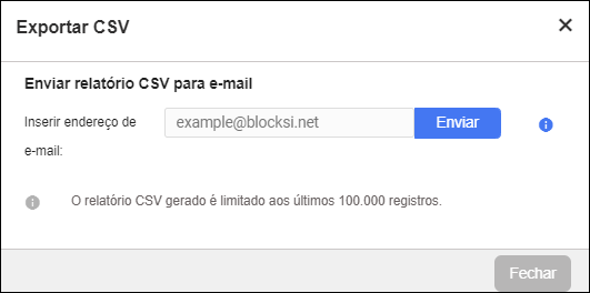 Janela Exportar Logs de Análise CSV