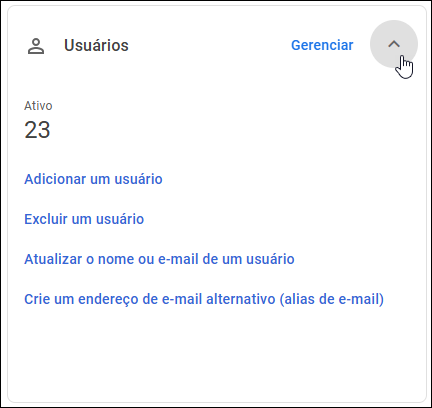 Google Admin Console - Seção Usuários