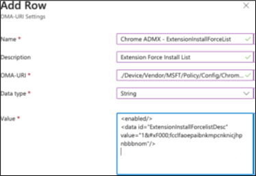 Add Row Window OMA