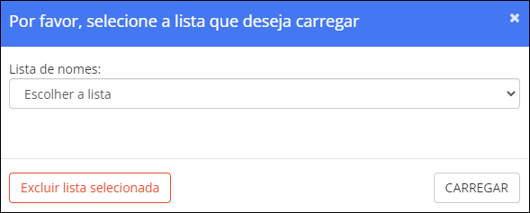 Janela de lista de carga