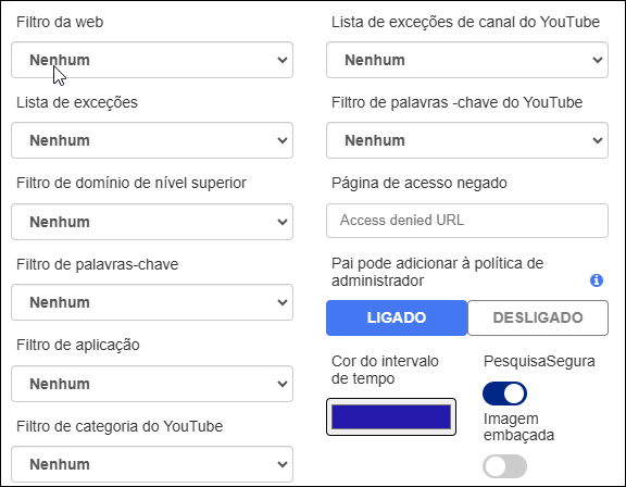 Campos de política baseados em tempo